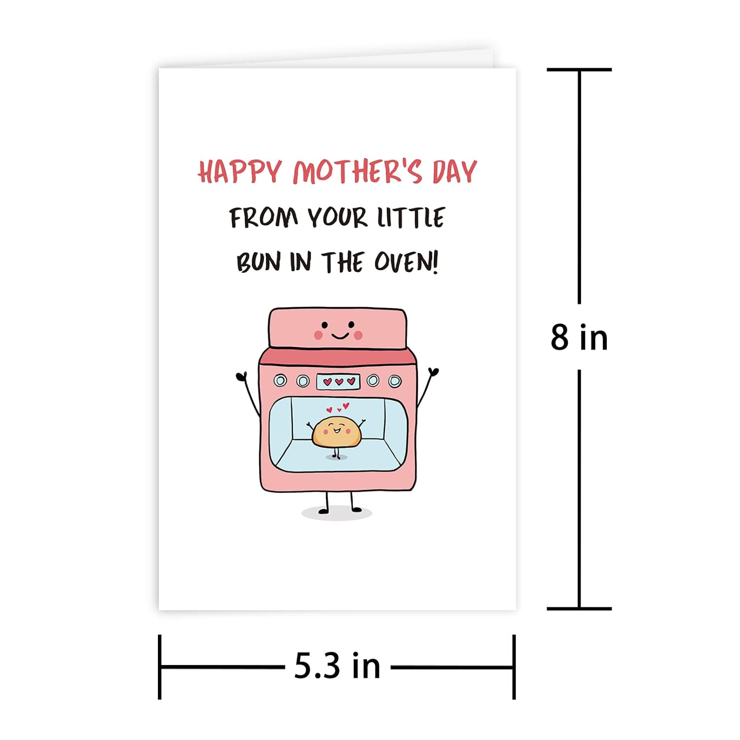 Cute Mother'S Day Card From The Bump, Card For Mom To Be, Happy Mother'S Day From Your Little Bun In The Oven