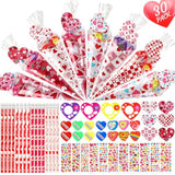 Valentine'S Day Gifts For Kids-30 Pack Valentines Sweet Cones Shaped Stationery Gift For Classroom, Creative Valentine Exchange Gift Set With Clear Bag Heart Card Pencil Sticker Eraser Sharpener Ruler