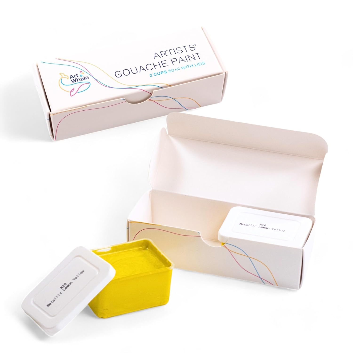 Gouache Metallic Lemon Yellow Refills (50Ml/1.7Oz)|Intense Pigments, Easy Color Refill (2 Pcs.)