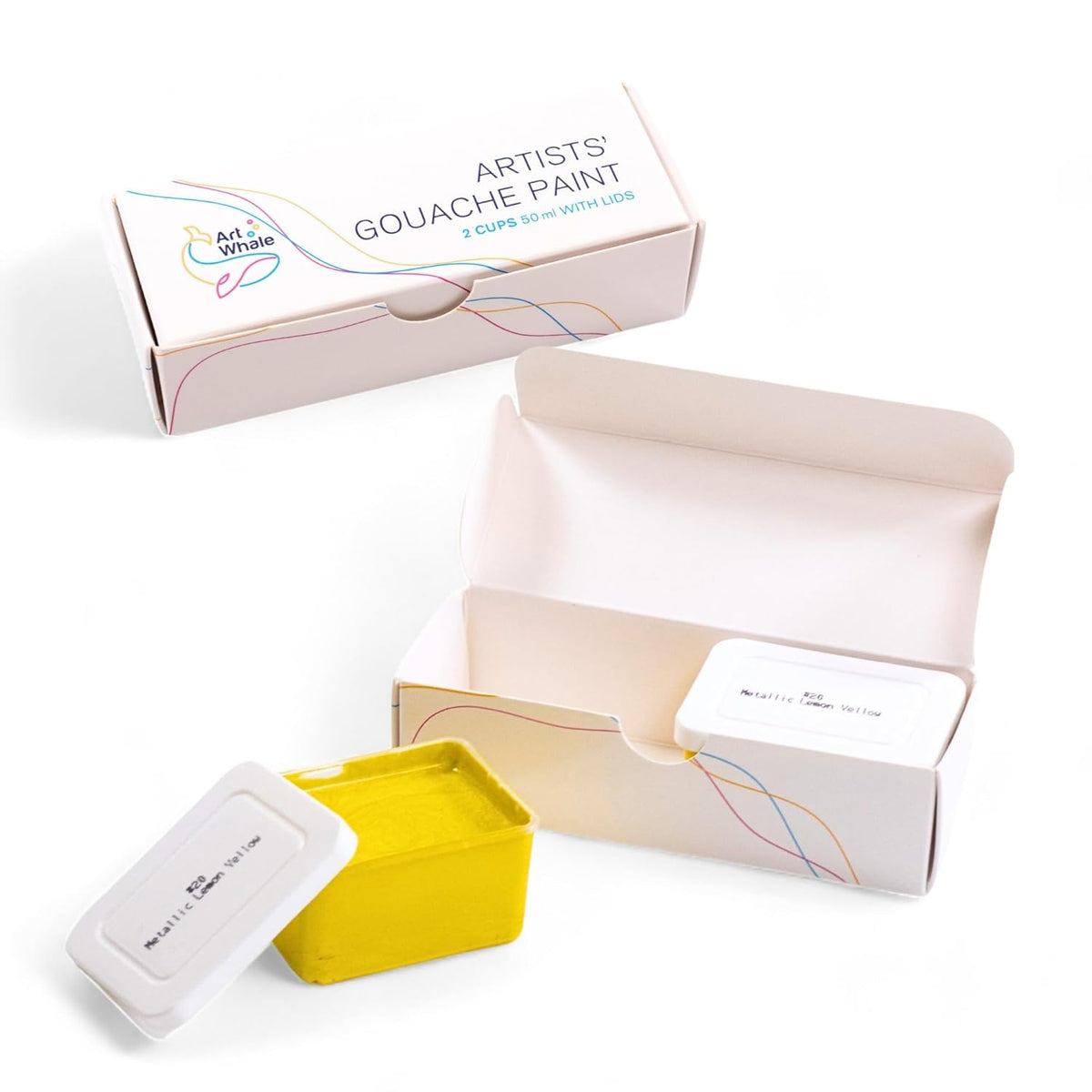 Gouache Metallic Lemon Yellow Refills (50Ml/1.7Oz)|Intense Pigments, Easy Color Refill (2 Pcs.)