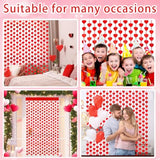 Valentines Day Decorations, 4 Pack Valentines Day Backdrop Garland, Red Heart Foil Fringe Tinsel Backdrop Streamer For Wedding Anniversary Birthday Valentines Party Decor