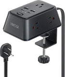 Desk Clamp Power Strip Surge Protector with 9 in 1 Charging Station and 6 ft Cord