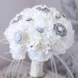 100 Pack Artificial Carnation Flowers Picks Bulk White Carnations Stems Silk Carnation Flower Heads With Wired Stems 3.5" X 7.9" (Wxh) Floral Arrangement Diy Wreaths