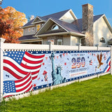 USA Large Backdrop Banner Flag for 250th Anniversary Decorations, 9.8 x 2ft American Fabric Background Banner for Independence Day, 4th of July, Home Yard Fence Garden Bar Decor