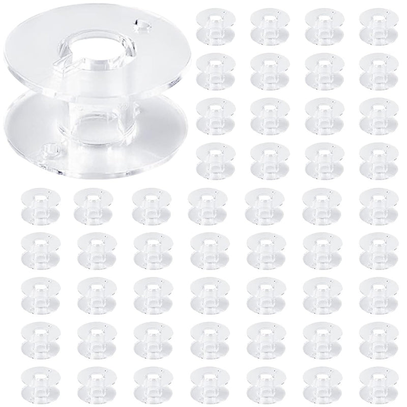 50 Pack Clear Plastic Sewing Machine Bobbins Class 15 Sewing Bobbins C