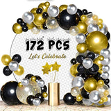 Raytrade Balloon Garland Arch Kit 172Pcs Black And Gold Balloons Chrom