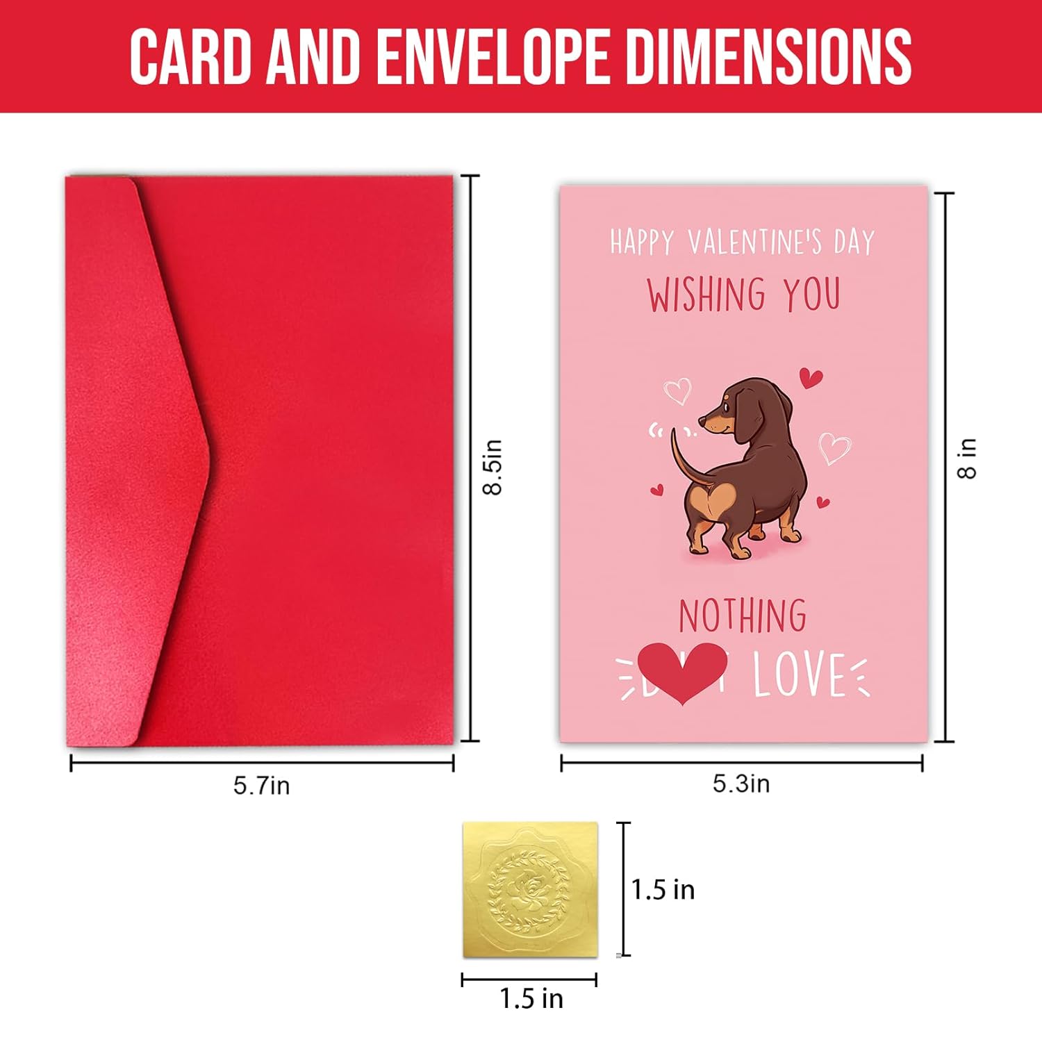 Dog Valentines Day Card Funny, Wishing You Nothing Butt Love Card, Happy Valentine’S Day Gift From Dog
