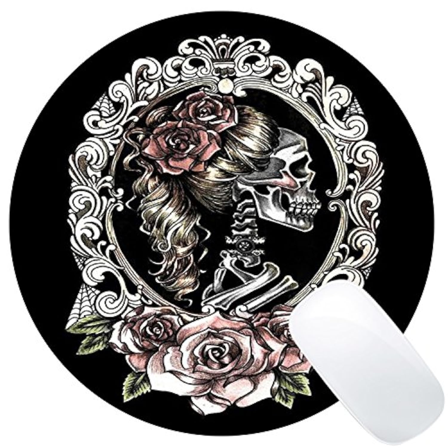 Day Of The Dead Sugar Skull Girl Image Mouse Pad Round