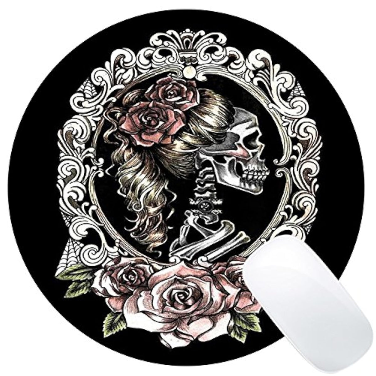 Day Of The Dead Sugar Skull Girl Image Mouse Pad Round