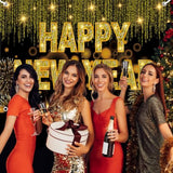 Happy New Year Banner 72x44in Fireworks Party Backdrop