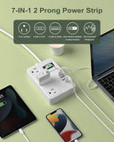 2 Prong Power Strip with USB-C 3 Outlet 4 USB 1080J Surge Protector 4ft Cord