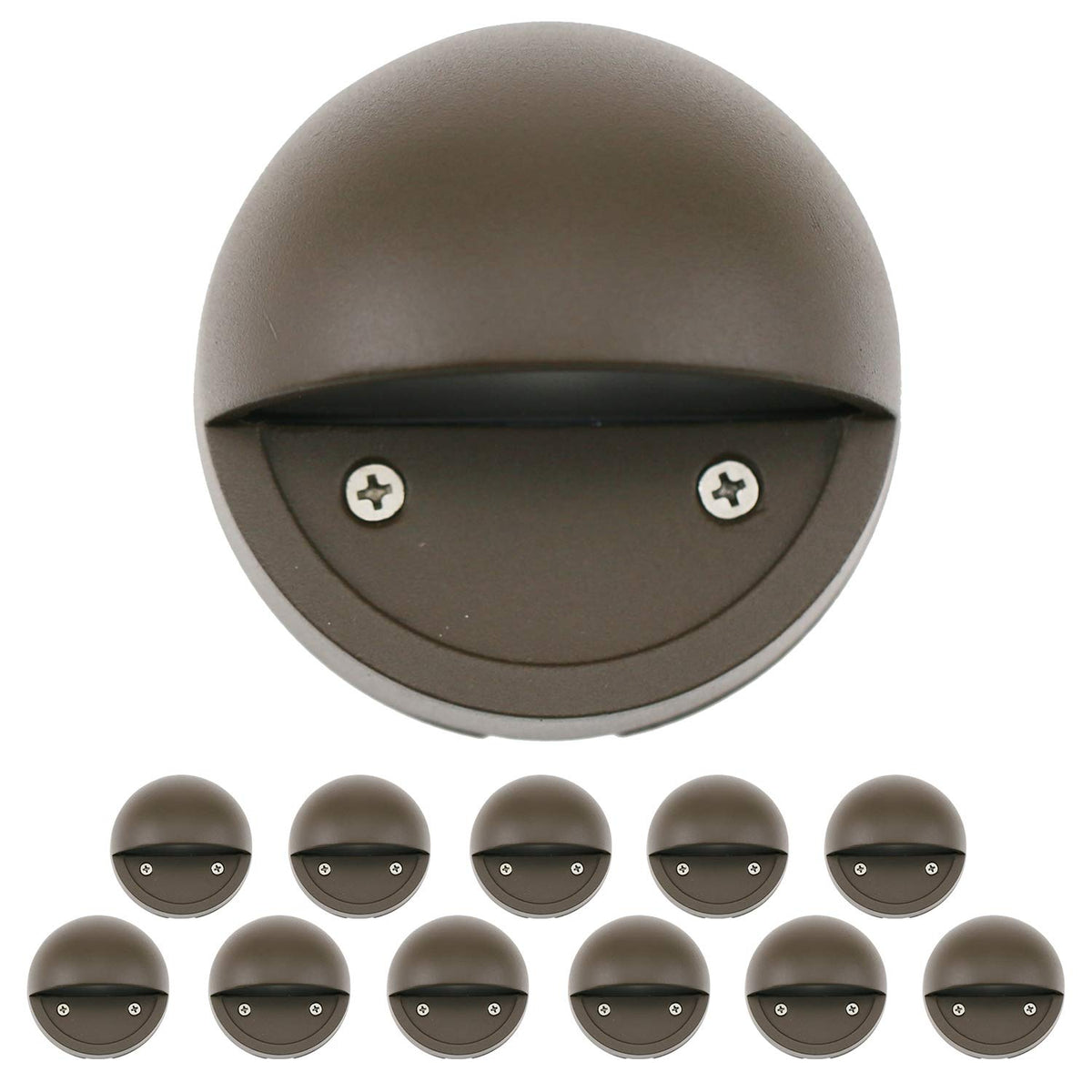 2W Landscape Deck Lights (12 Pack) Low Voltage Landscape Deck Lights Waterproof - Outdoor Patio Step Deck Lighting 12V 3000K Replaceable G4 Led Bulb Included Dsl0103-Bzled12 (Bronze)