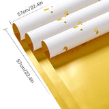 20 Sheets Flower Wrapping Paper - 22.4 X 22.4 Inch White And Sprinkle Gold Water-Resistant Floral Bouquet Wrapping Paper, Florist Supplies Packaging For Graduation Ceremony Gift Diy