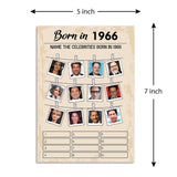 60Th Birthday Party Games, Born In 1966 Games, Birthday Party Supplies For Adults, Fun 1966S Party Game?Pack Of 30 Cards