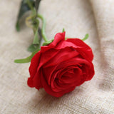 Artificial Flowers, Real Looking Blush Fake Rose Long Stem Silk Artificial Rose Flowers Home Decor For Bridal Wedding Bouquet, Centerpieces Birthday Flowers Party Garden Floral Arrangement Red