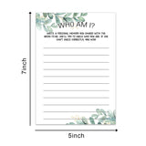 Bridal Shower Game Cards, Who Am I Game, Greenery Theme Engagement Party Cards For Wedding, Bridal Shower Decorations, Engagement Activities Ideas, Wedding Shower Party Game Card
