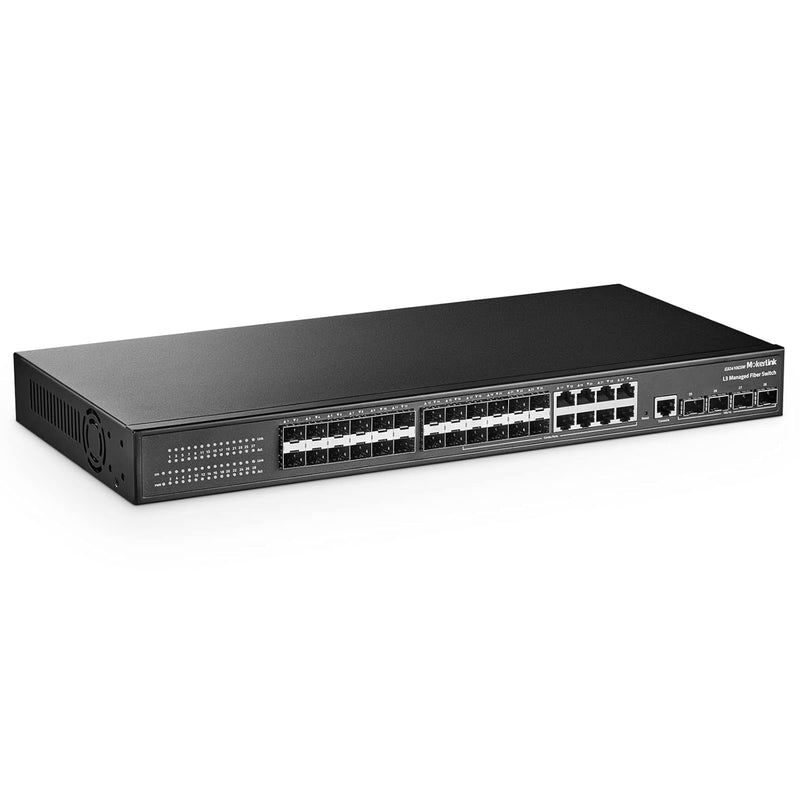 28 Port Gigabit Managed Fiber Switch, 24 Gigabit Sfp, 8 Ge Combo, 4X10G Sfp+,