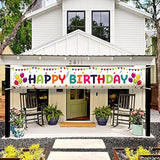 Large Colorful Happy Birthday Banner 118"x19.7" with Grommets – Indoor/Outdoor Party Decor