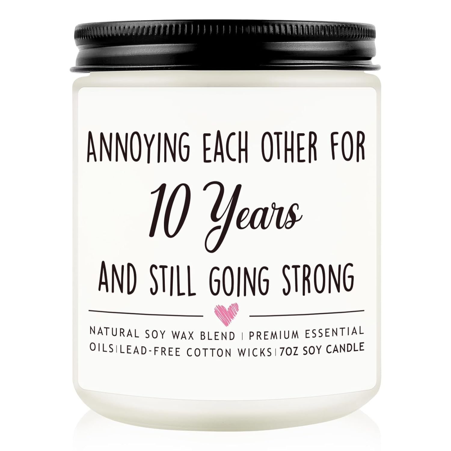 10Th Wedding Anniversary Candle Gifts, 10 Year Anniversaries For Couples Wife Husband, Tin Gift