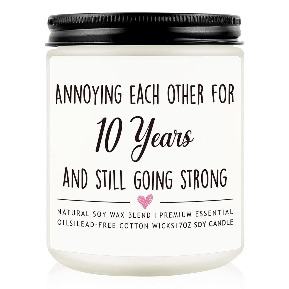 10Th Wedding Anniversary Candle Gifts, 10 Year Anniversaries For Couples Wife Husband, Tin Gift