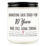 10Th Wedding Anniversary Candle Gifts, 10 Year Anniversaries For Couples Wife Husband, Tin Gift