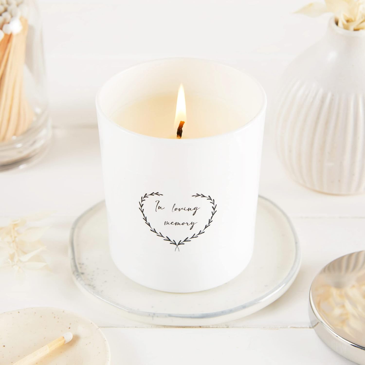'In Loving Memory' Soy Wax Remembrance Candle - Sympathy Gift, Memorial To Light In Memory Of A Loved One