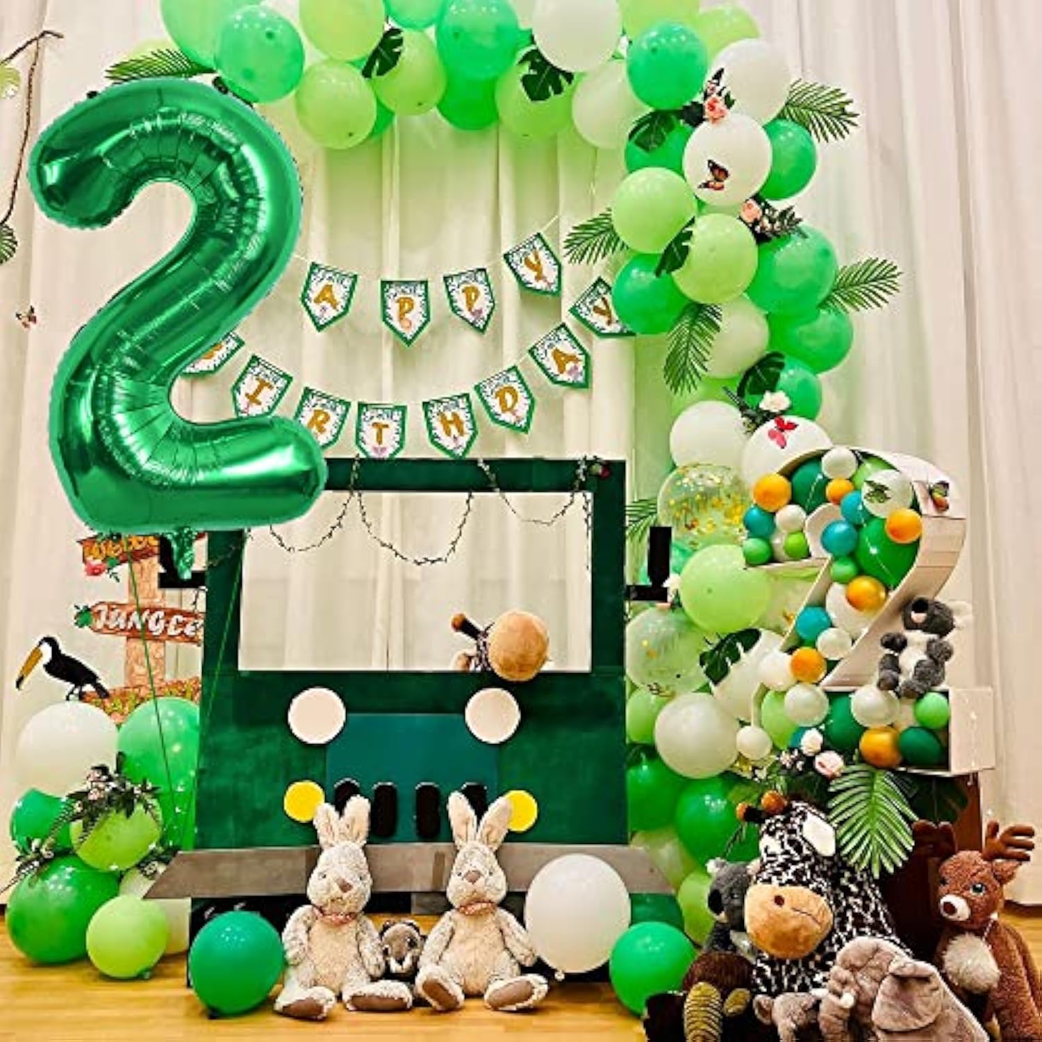 40-Inch Green Number 2 Balloon Foil Birthday Party Decorations