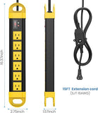 GFCI Outdoor Power Strip 6 Outlets 2700J Surge Protector IPX6 Waterproof 15FT