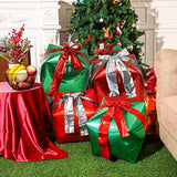 8 Pieces Christmas Square Shaped Foil Balloons Gift Box Cube Aluminum Foil Balloon For Happy Xmas Birthday Party Decoration, 24 Inch(Green And Red)