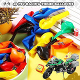 48 Pcs Dirt Bike Balloons Party Decorations Motocross Race Car Theme Checkered Flag Helmet Wheel Tire Foil Balloon Birthday Party Decor For Girl Boy Dirt Bike Sports Racing Party Supplies
