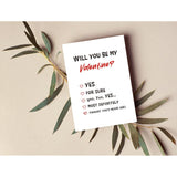 Will You Be My Valentine Cute Valentines Day Greeting Card, Kids Exchange Card, Check Yes, Confession Card, Thought You'D Never Ask!