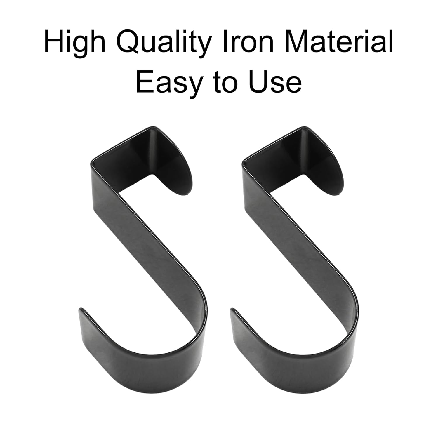 6 Pack Over The Cabinet Door Hook, Metal Single Over Door Hooks Hanger Hook For Hanging Stocking Clothes Towels (Black)