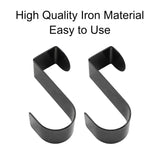 6 Pack Over The Cabinet Door Hook, Metal Single Over Door Hooks Hanger Hook For Hanging Stocking Clothes Towels (Black)