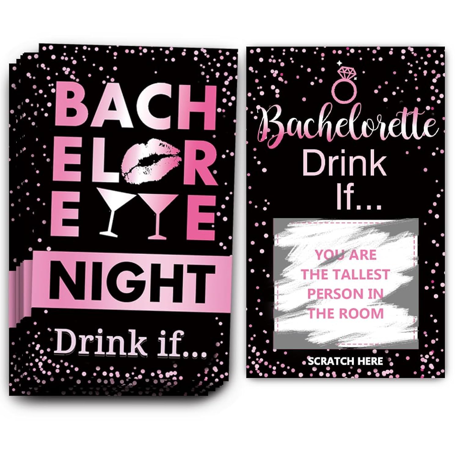 Bachelorette Party Drinking Games - Drink If Games Scratch Off Cards - Perfect For Girls Night Out Activity,Bridal Showers,Bridal Parties,Wedding Showers,Engagement And Birthday 40 Sheets-05