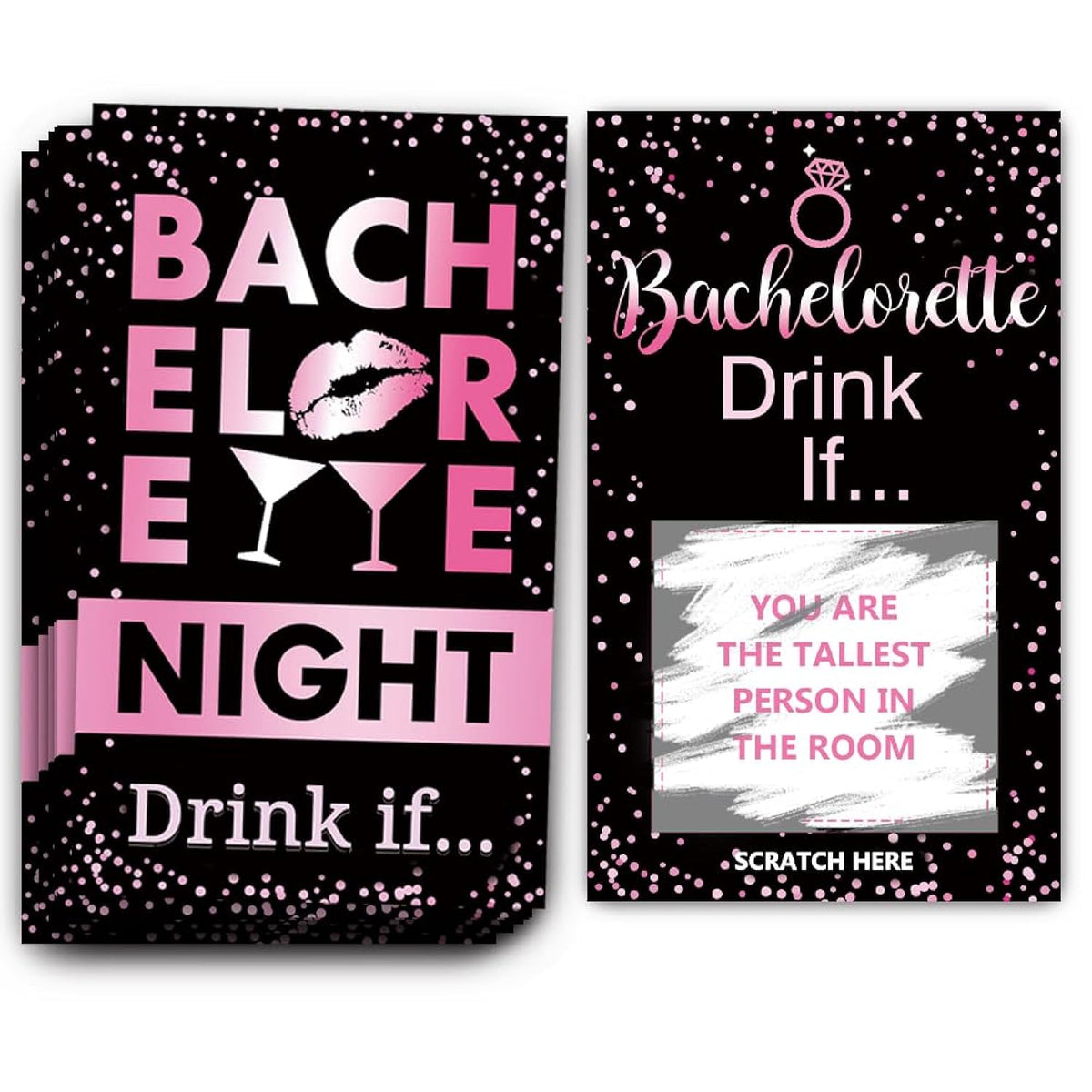 Bachelorette Party Drinking Games - Drink If Games Scratch Off Cards - Perfect For Girls Night Out Activity,Bridal Showers,Bridal Parties,Wedding Showers,Engagement And Birthday 40 Sheets-05