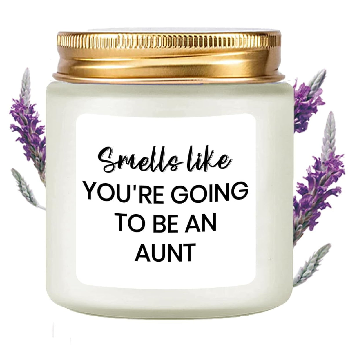 New Auntie Gifts First Time Scented Candle - Pregnancy Announcement For Aunt - Promoted To Auntie - Promoted From Bestie To Auntie - Baby Reveal Gifts For Sister Friend Soy Candle 4Oz