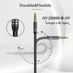 2 Pack 3.5Mm Headphone Extension Cable (4Ft/1.2M), 4 Pole Hi-Fi Stereo Sound Audio Cable, Nylon Braided Male To Female Aux Cord, Auxiliary Extender For All 3.5 Mm Enabled Devices - Black