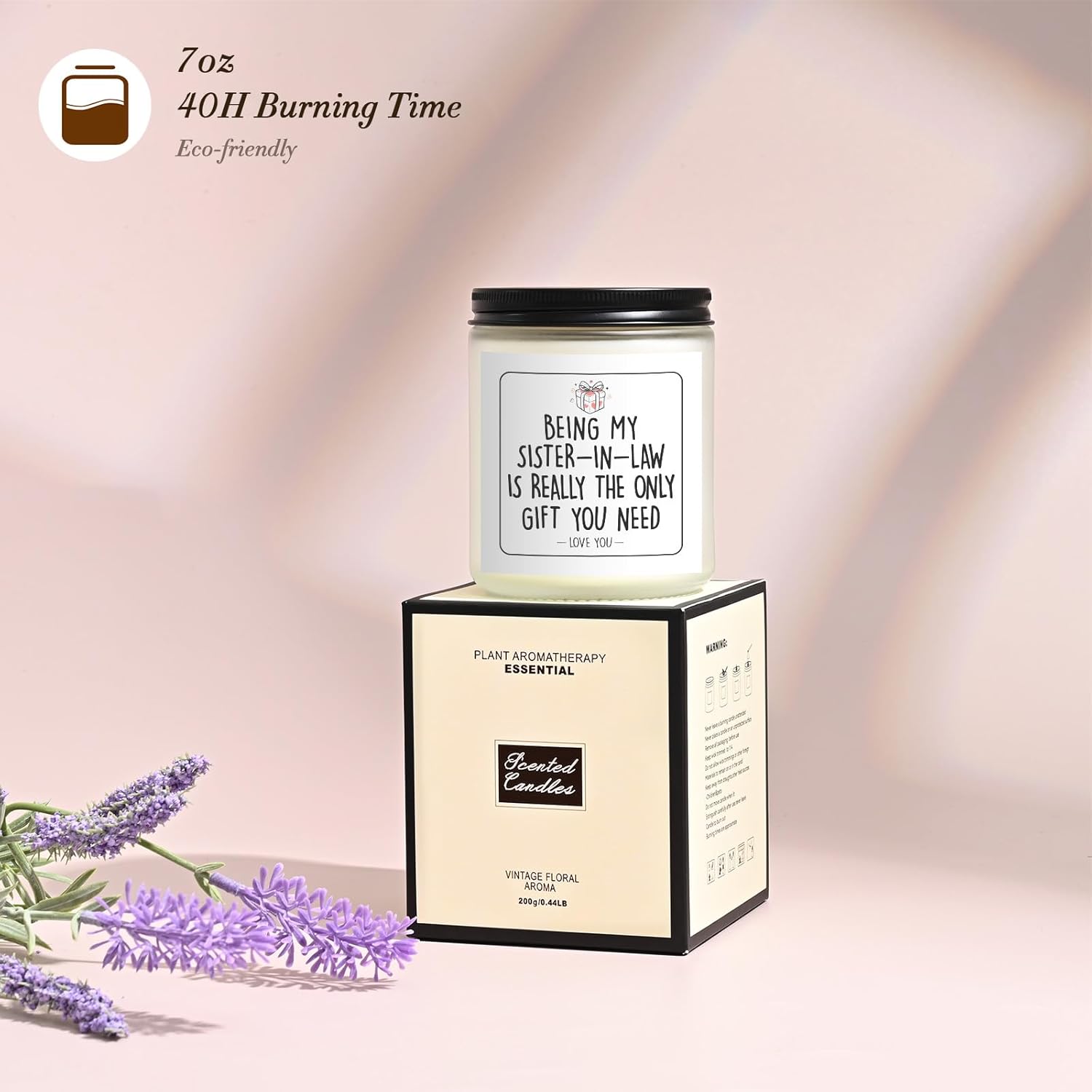 Gifts For Sister In Law, Funny Bride Lavender Soy 7 Oz Candle-Being My Sister-In-Law Is Really, Best New Sister In Law Gifts Ideas For Christmas Birthday Valentine'S Day(White)
