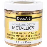 DecoArt Americana Decor Metallics 24K Gold - 8oz Metallic 24K Gold Acrylic Paint - Water Based Multi Surface Paint for Arts and Crafts, Home Decor, Wall Decor, Gilding & Touch Ups & Book