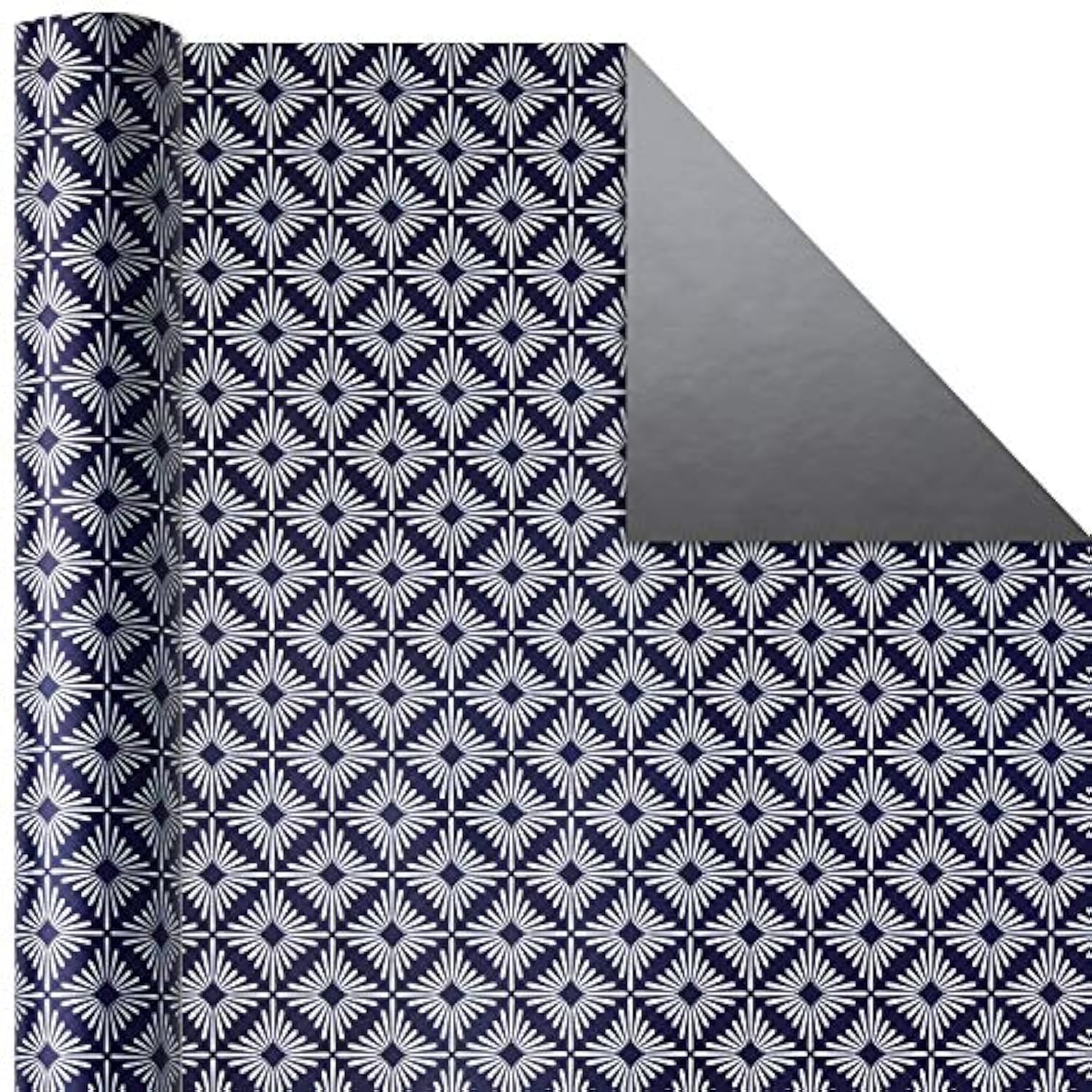 Hallmark Wrapping Paper Rolls for Graduation, Wedding, Birthday, Baby Shower, Bridal Shower - Foil Metallic Pastel Gift Wrap Paper (Set of 3 Reversible Rolls: 120 sq. ft. ttl.)