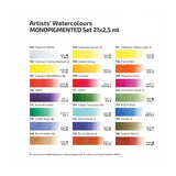 Monopigmented Professional Watercolor Paint Set, 21 Water Colors Of 2.5 Ml, High Lightfastness Paints Kit For Artists, Adult, Lightweight And Portable Metal Case