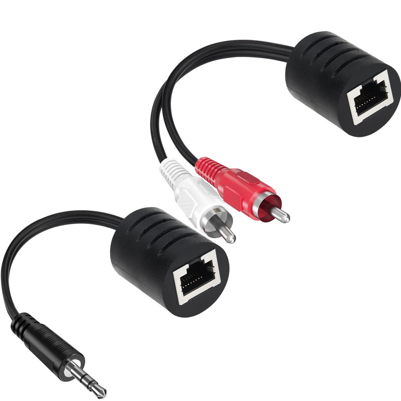 Audio Balun, Rca Over Cat5/ 6, 3.5Mm Stereo To Rj45 And 2 Rca Male To Rj45 Ada