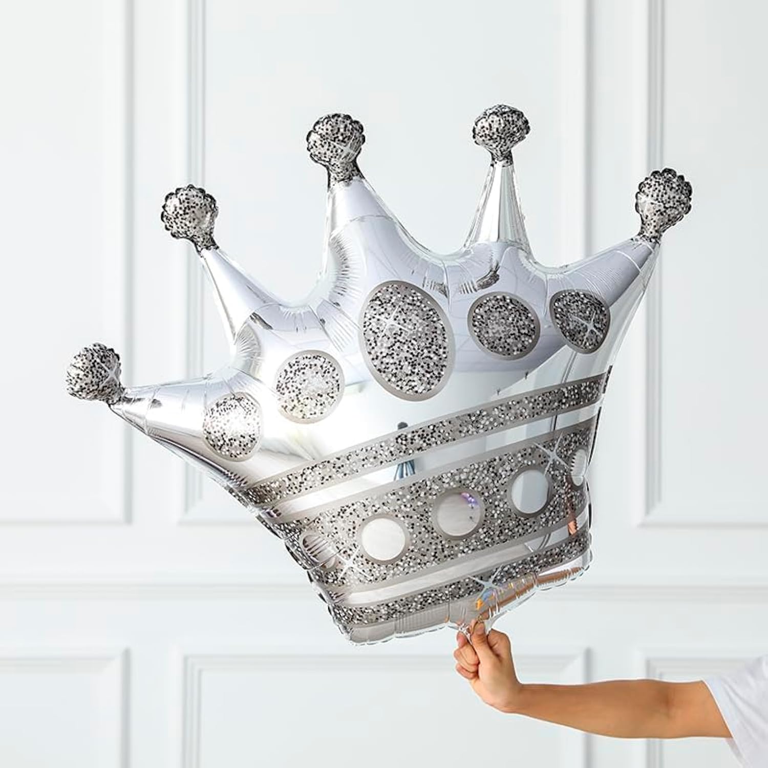 Red And Black Silver Balloon Arch Garland Kit 150Pcs Red And Black Latex Chrome Silver And Crown Starburst Star Mylar Balloons For Birthday 2025 Graduation Party Decorations