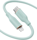 MFi Certified USB C to Lightning Silicone Charging Cable 6FT Mint Green