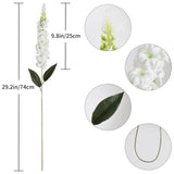 8Pcs White Snapdragon Artificial Flowers Delphinium Artificial Silk Flowers Long Stem Hyacinth Fake Flowers For Wedding Home Outdoor Party Floral Arrangement Centerpiece Table Decoration (White)