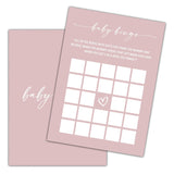Blush Pink Baby Shower Game, Baby Shower Bingo Game Cards, Gender Reveal Party Game, Baby Shower Party Activities & Decorations -25 Game Cards(B01)