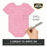 Baby Shower Advice & Prediction Cards - 36 Count Double Sided Wishes Game Cards For Girl - Baby Shower Decoration Fun Baby Time Prediction Activity And Keepsake For New Parents