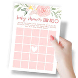 Baby Shower Games – Bingo Game For Girl, Baby In Bloom Floral Theme, 50 Cards