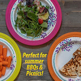 Reusable Plastic Paper Plate Holders 10 Inch, 20 Piece Round Plastic Paper Plate Holder Set With Snap-In Grooves, Dishwasher Safe, 4 Assorted Colors