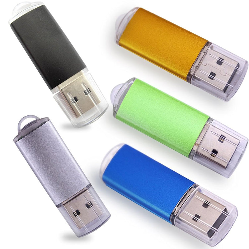 1Gb 5Pcs Usb Flash Drives 2.0 Metal Key Memory Thumb Stick Pendrives Mixture C